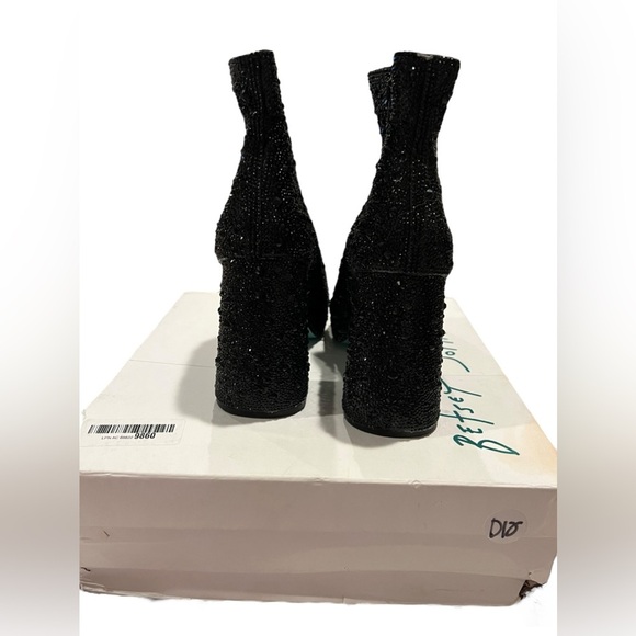 NIB Betsey Johnson Della Black Rhinestone Booties size 7.5 - Picture 6 of 8